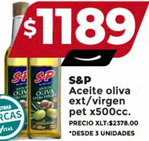Supermayorista Vital S&P Aceite oliva ext/virgen pet x500cc. oferta