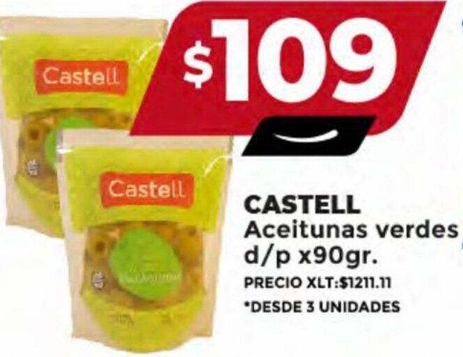 Supermayorista Vital CASTELL Aceitunas verdes d/p x90gr. oferta