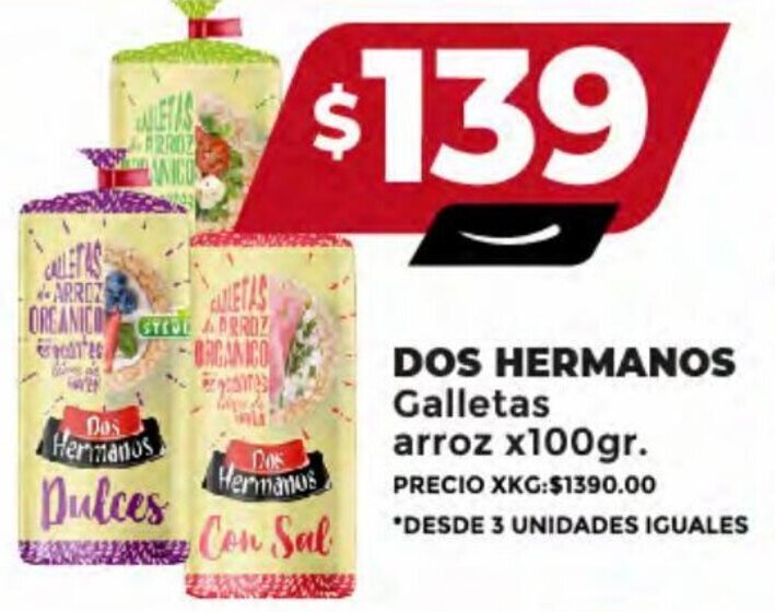 Supermayorista Vital DOS HERMANOS Galletas arroz x100gr. oferta
