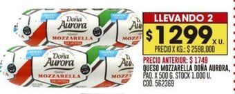 Coto QUESO MOZZARELLA DOÑA AURORA, PAQ. X 500 G. oferta