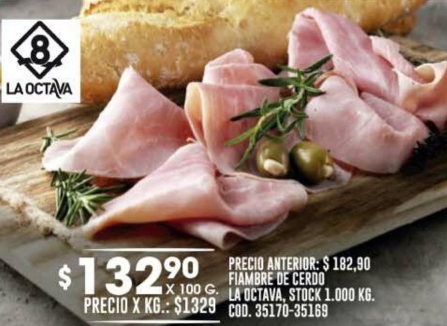 Coto FIAMBRE DE CERDO LA OCTAVA oferta