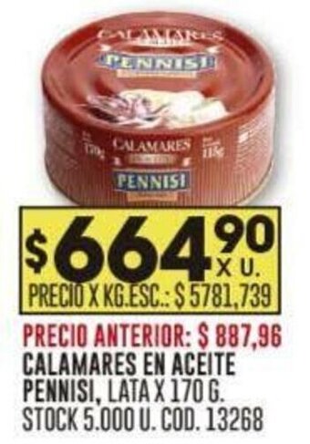 Coto CALAMARES EN ACEITE PENNISI, LATA X 170 G. oferta