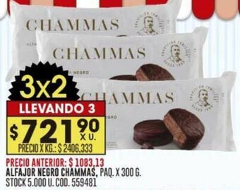 Coto ALFAJOR NEGRO CHAMMAS, PAQ. X 300 G. oferta
