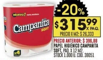 Coto PAPEL HIGIÉNICO CAMPAÑITA SOFT, PAQ. X 12 M2. oferta