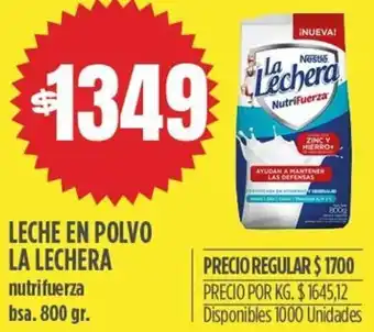 Supermercados Vea LECHE EN POLVO LA LECHERA nutrifuerza bsa. 800 gr. oferta