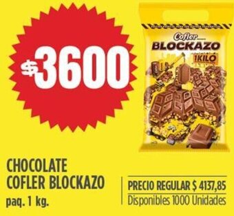 Supermercados Vea CHOCOLATE COFLER BLOCKAZO paq 1 kg. oferta