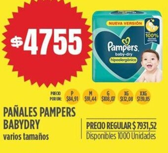 Supermercados Vea PAÑALES PAMPERS BABYDRY varios tamaños oferta