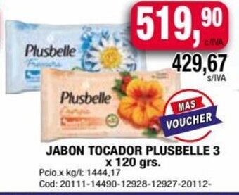 Maxiconsumo JABON TOCADOR PLUSBELLE 3 x 120 grs. oferta