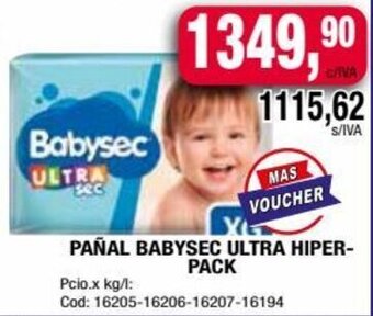Maxiconsumo PAÑAL BABYSEC ULTRA HIPER-PACK oferta