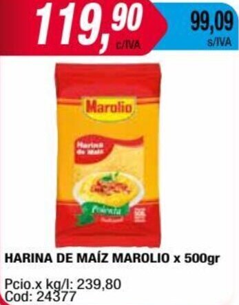 Maxiconsumo HARINA DE MAÍZ MAROLIO x 500gr oferta