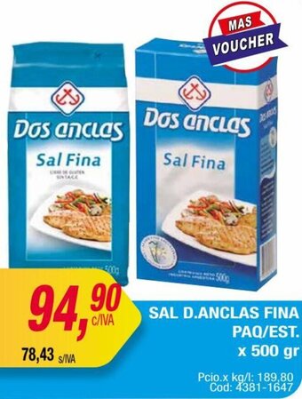Maxiconsumo SAL D.ANCLAS FINA PAQ/EST. x 500 gr oferta