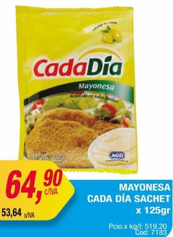 Maxiconsumo MAYONESA CADA DÍA SACHET x 125gr oferta