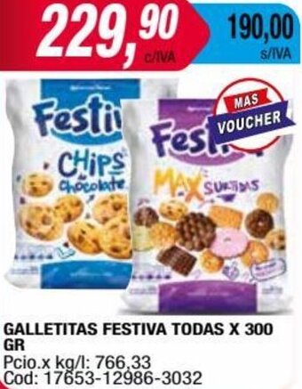 Maxiconsumo GALLETITAS FESTIVA TODAS X 300 GR oferta
