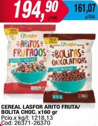 Maxiconsumo CEREAL LASFOR ARITO FRUTA/ BOLITA CHOC. x160 gr oferta