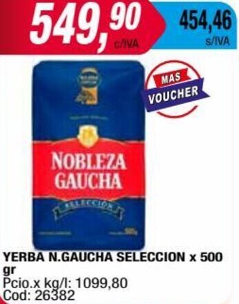 Maxiconsumo YERBA N.GAUCHA SELECCION x 500 gr oferta