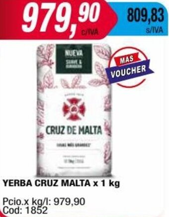 Maxiconsumo YERBA CRUZ MALTA x 1 kg oferta