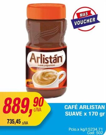 Maxiconsumo CAFÉ ARLISTAN SUAVE x 170 gr oferta