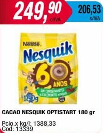 Maxiconsumo CACAO NESQUIK OPTISTART 180 gr oferta