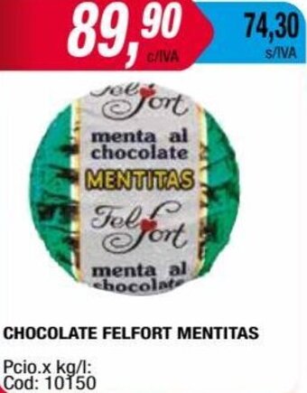 Maxiconsumo CHOCOLATE FELFORT MENTITAS oferta