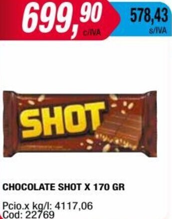 Maxiconsumo CHOCOLATE SHOT X 170 GR oferta