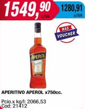 Maxiconsumo APERITIVO APEROL x750cc. oferta