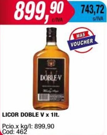 Maxiconsumo LICOR DOBLE V x 1lt. oferta