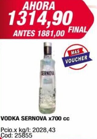Maxiconsumo VODKA SERNOVA x700 cc oferta