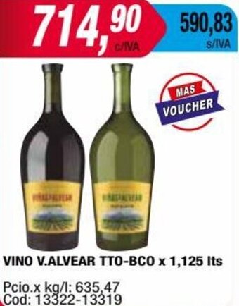 Maxiconsumo VINO V.ALVEAR TTO-BCO x 1,125 Its oferta
