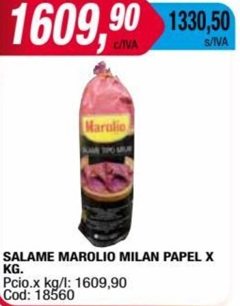 Maxiconsumo SALAME MAROLIO MILAN PAPEL X KG. oferta