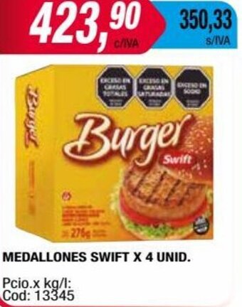 Maxiconsumo MEDALLONES SWIFT X 4 UNID. oferta