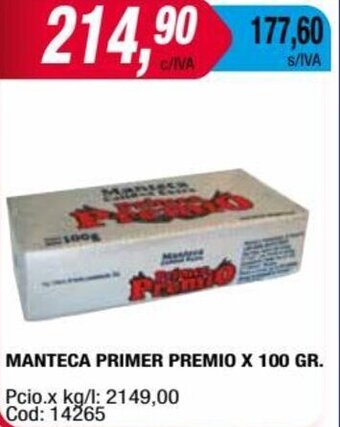 Maxiconsumo MANTECA PRIMER PREMIO X 100 GR. oferta
