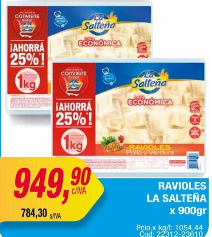 Maxiconsumo RAVIOLES LA SALTEÑA x 900gr oferta