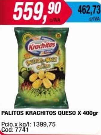 Maxiconsumo PALITOS KRACHITOS QUESO X 400gr oferta