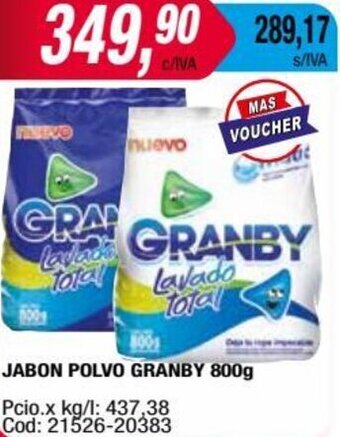 Maxiconsumo JABON POLVO GRANBY 800g oferta