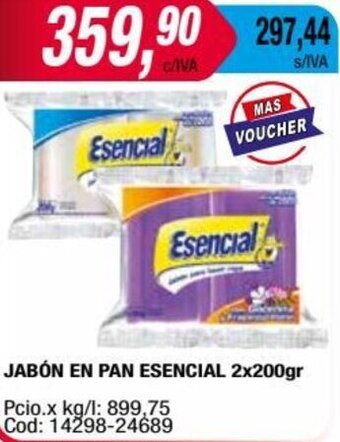 Maxiconsumo JABÓN EN PAN ESENCIAL 2x200gr oferta