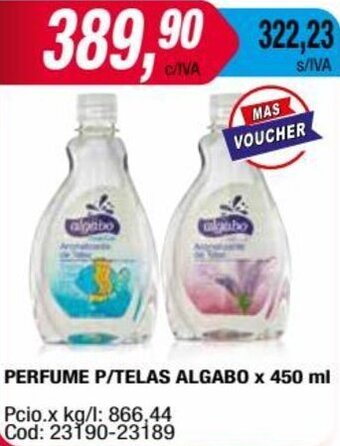 Maxiconsumo PERFUME P/TELAS ALGABO x 450 ml oferta