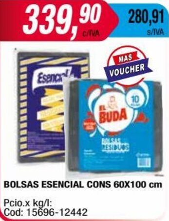Maxiconsumo BOLSAS ESENCIAL CONS 60X100 cm oferta