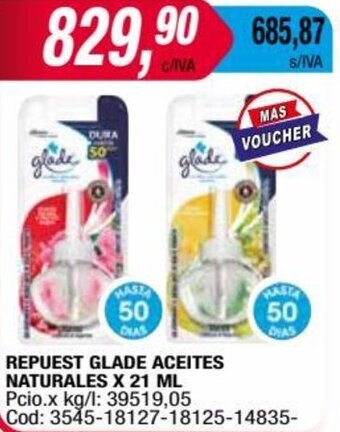 Maxiconsumo REPUEST GLADE ACEITES NATURALES X 21 ML oferta