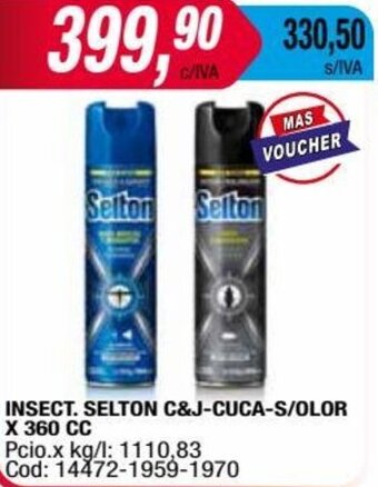 Maxiconsumo INSECT. SELTON C&J-CUCA-S/OLOR X 360 CC oferta