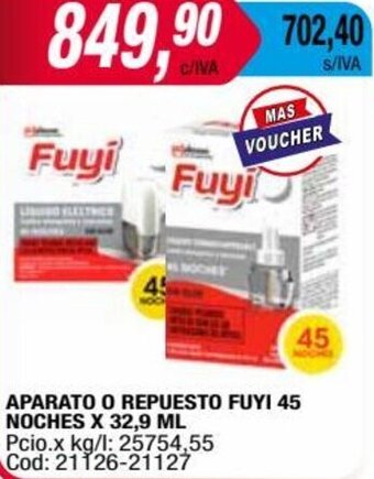 Maxiconsumo APARATO O REPUESTO FUYI 45 NOCHES X 32,9 ML oferta