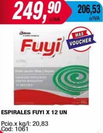 Maxiconsumo ESPIRALES FUYI X 12 UN oferta