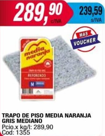 Maxiconsumo TRAPO DE PISO MEDIA NARANJA GRIS MEDIANO oferta