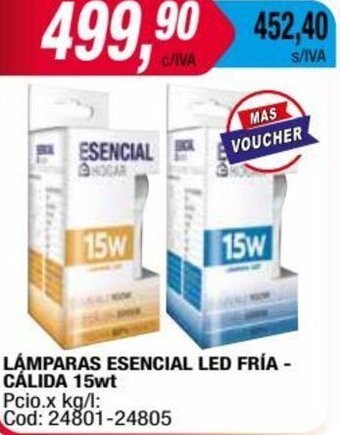 Maxiconsumo LÁMPARAS ESENCIAL LED FRÍA - CÁLIDA 15wt oferta