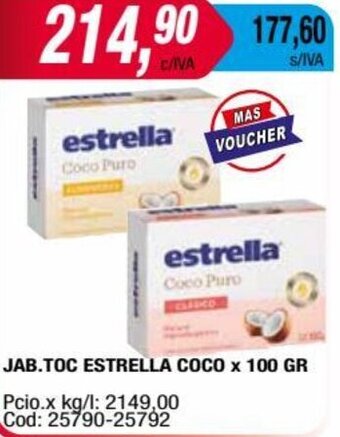 Maxiconsumo JAB.TOC ESTRELLA COCO x 100 GR oferta