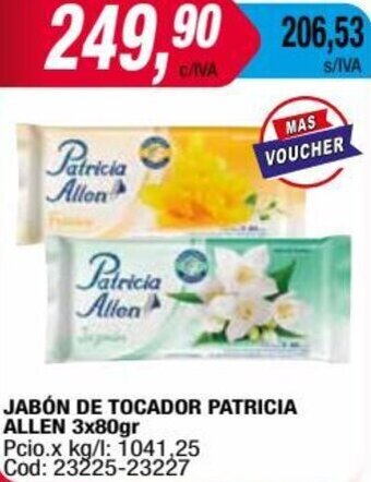 Maxiconsumo JABÓN DE TOCADOR PATRICIA ALLEN 3x80gr oferta