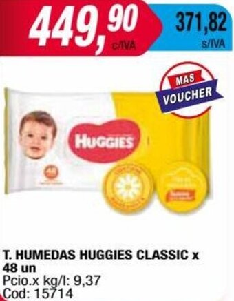 Maxiconsumo T. HUMEDAS HUGGIES CLASSIC X 48 un oferta