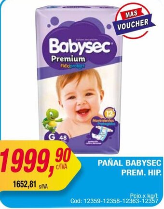 Maxiconsumo PAÑAL BABYSEC PREM. HIP. oferta