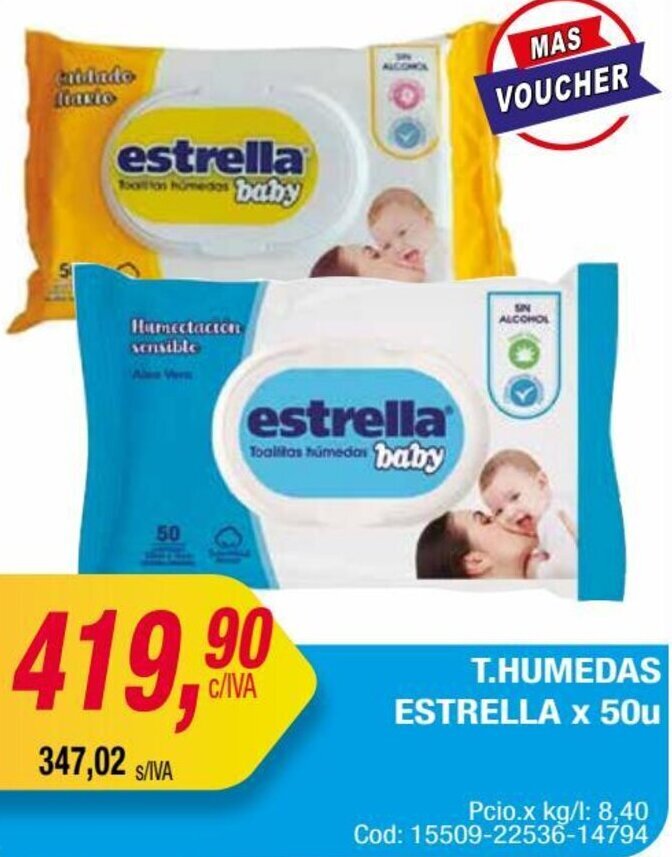 Maxiconsumo T.HUMEDAS ESTRELLA x 50u oferta