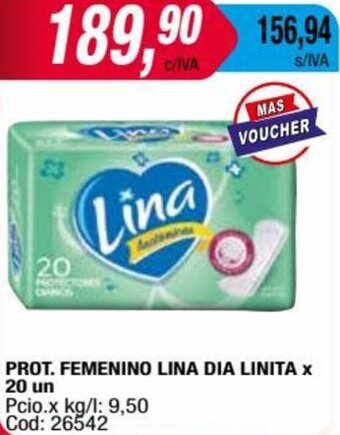 Maxiconsumo PROT. FEMENINO LINA DIA LINITA x 20 un oferta