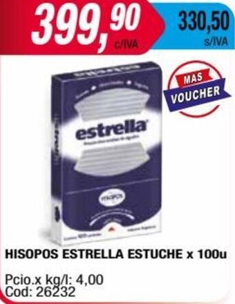 Maxiconsumo HISOPOS ESTRELLA ESTUCHE x 100u oferta